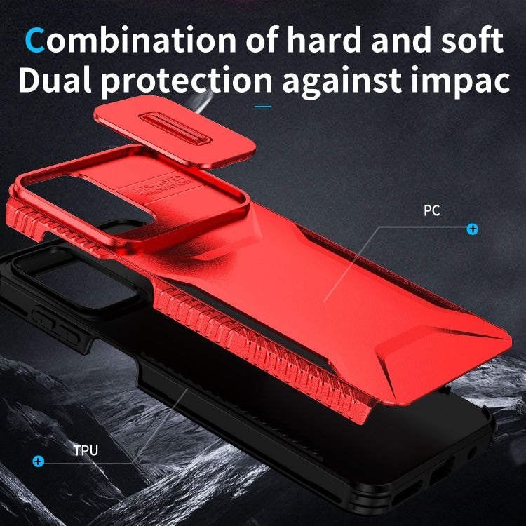 For Motorola Moto G Play 4G 2024 Sliding Camshield Phone Case(Red)