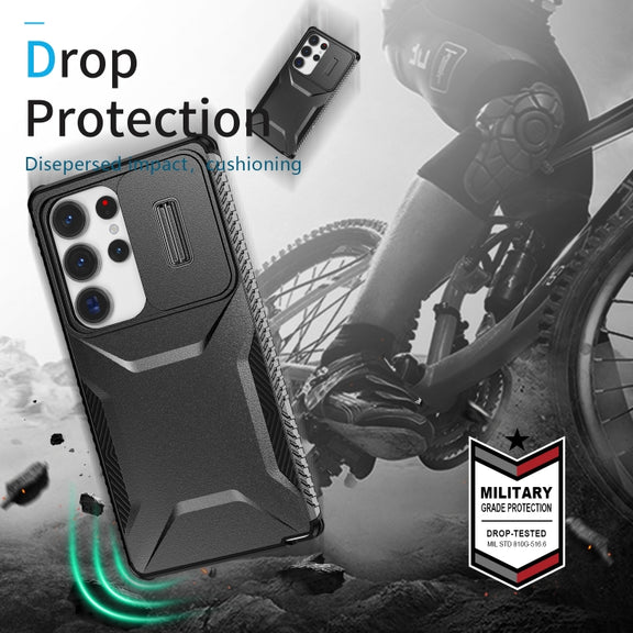 For Samsung Galaxy S25 Ultra 5G Sliding Camshield Phone Case(Black)