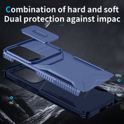 For Samsung Galaxy S25 Ultra 5G Sliding Camshield Phone Case(Blue)