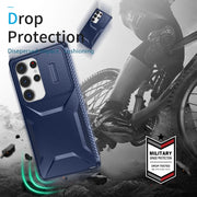 For Samsung Galaxy S25 Ultra 5G Sliding Camshield Phone Case(Blue)