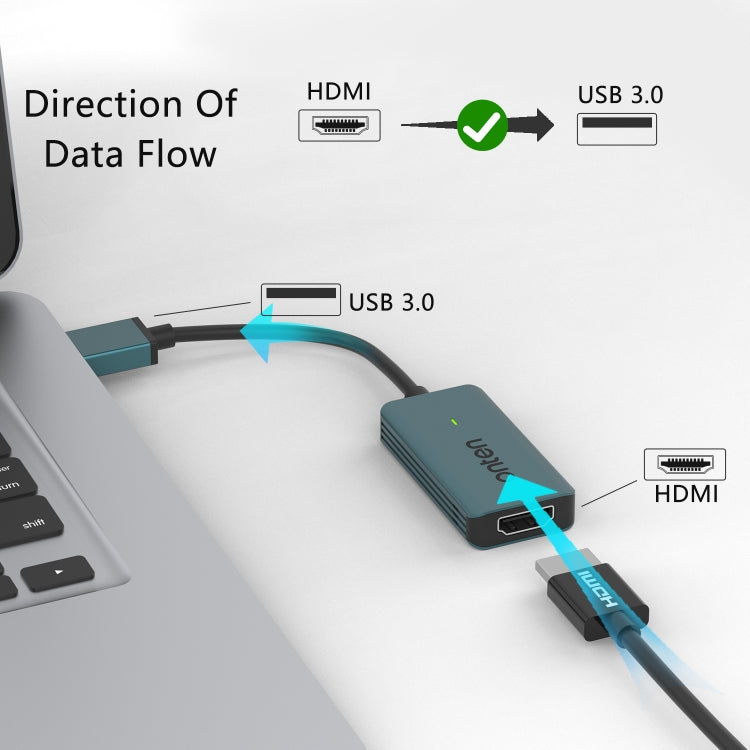 Onten US331 USB Video Capture Card, Length:1.3m(Green)