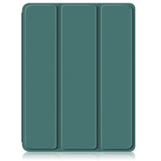 For iPad Air 11 2024 / Pro 11 2022 Acrylic 3-Fold Smart Leather Tablet Case(Deep Green)