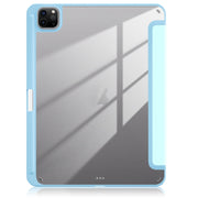 For iPad Pro 11 2024 Acrylic 3-Fold Smart Leather Tablet Case(Sky Blue)