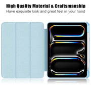 For iPad Pro 11 2024 Acrylic 3-Fold Smart Leather Tablet Case(Sky Blue)