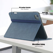 For iPad Air 11 2025 / 2024 Front Stand Smart TPU Leather Tablet Case(Dark Blue)