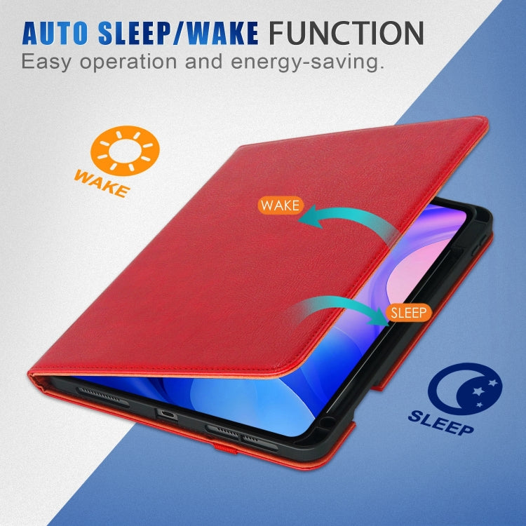 For iPad Air 11 2025 / 2024 Front Stand Smart TPU Leather Tablet Case(Red)