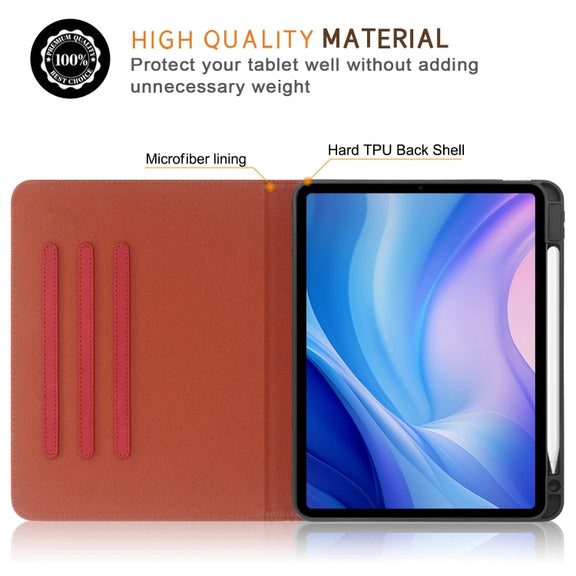 For iPad Air 11 2025 / 2024 Front Stand Smart TPU Leather Tablet Case(Red)