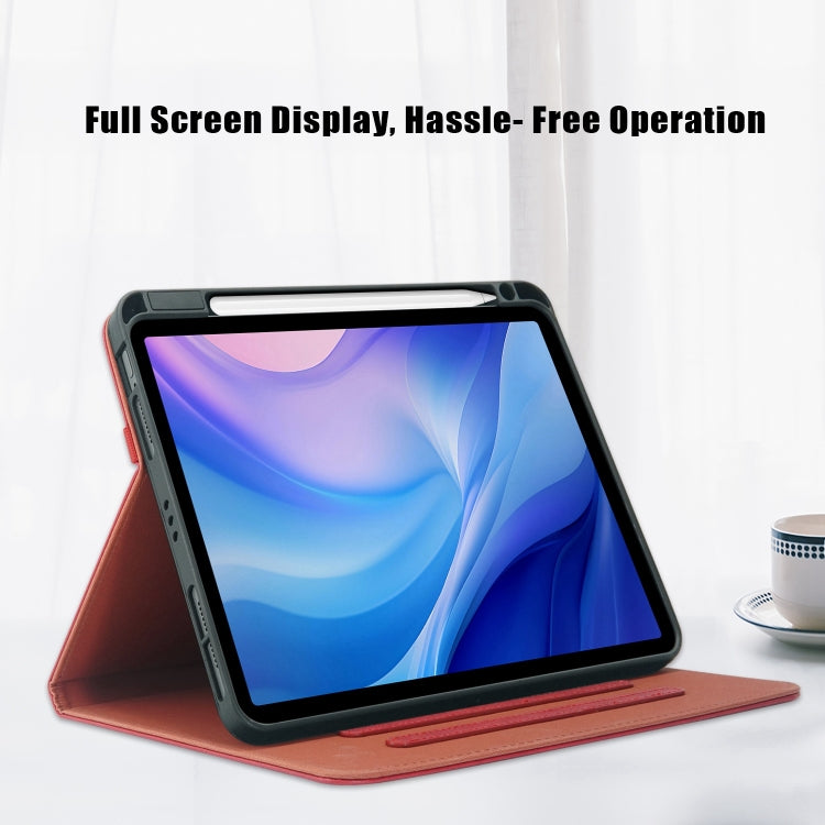 For iPad Air 11 2025 / 2024 Front Stand Smart TPU Leather Tablet Case(Red)