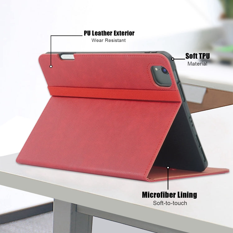 For iPad Air 11 2025 / 2024 Front Stand Smart TPU Leather Tablet Case(Red)