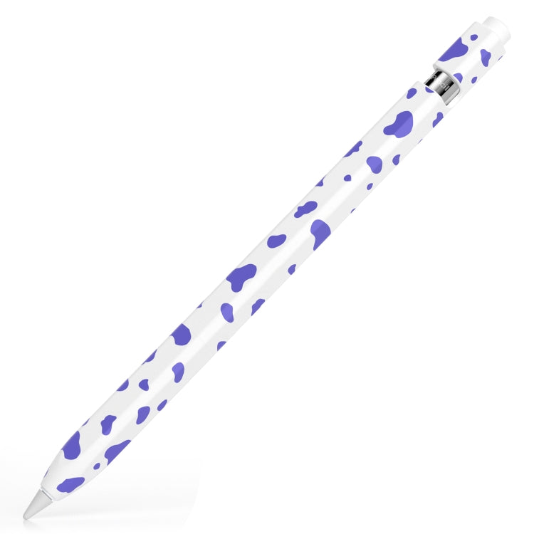 For Apple Pencil 1 Cow Pattern Stylus Silicone Protective Cover(Purple)