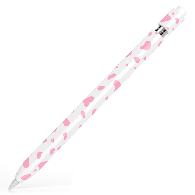 For Apple Pencil 1 Cow Pattern Stylus Silicone Protective Cover(Pink)