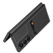 For Samsung Galaxy Z Fold6 GKK Integrated Rotor Bracket Recessed Card Bag Phone Case(Black)