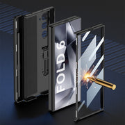 For Samsung Galaxy Z Fold6 GKK Integrated Magnetic Full Coverage Flip Phone Case with Pen Box, Not Included Pen(Titanium Gray)