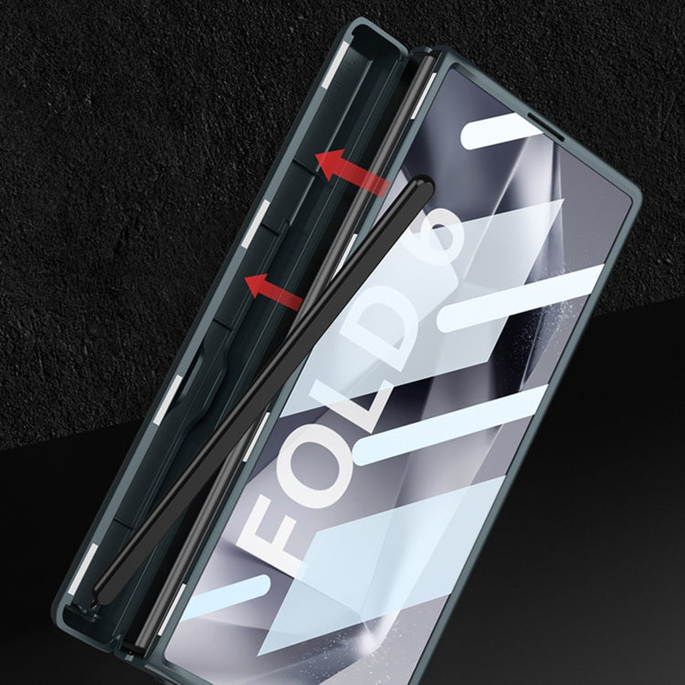 For Samsung Galaxy Z Fold6 GKK Integrated Magnetic Full Coverage Flip Phone Case with Pen Box, Not Included Pen(Titanium Gray)