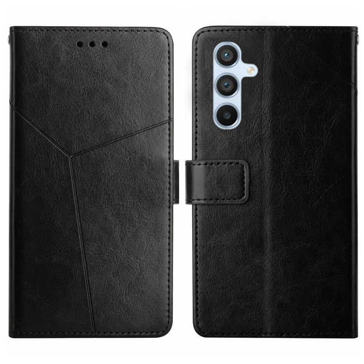 For Samsung Galaxy S25+ 5G Y-shaped Pattern Flip Leather Phone Case(Black)