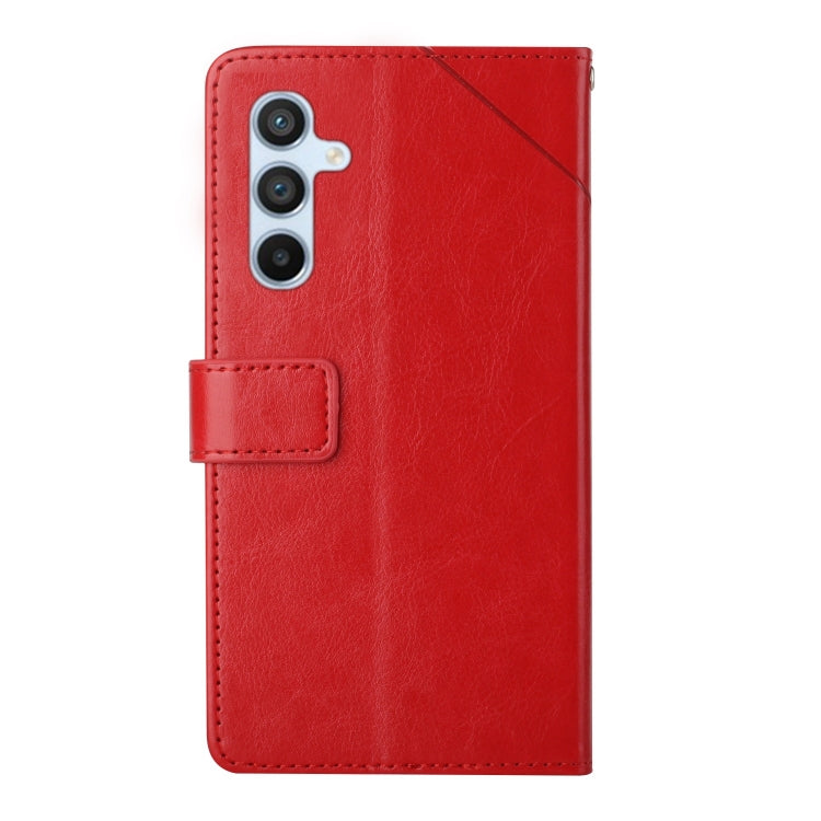 For Samsung Galaxy S25+ 5G Y-shaped Pattern Flip Leather Phone Case(Red)