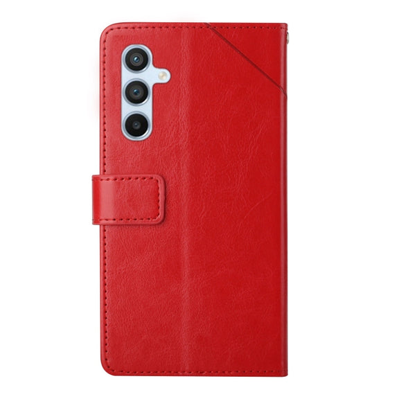 For Samsung Galaxy S25+ 5G Y-shaped Pattern Flip Leather Phone Case(Red)