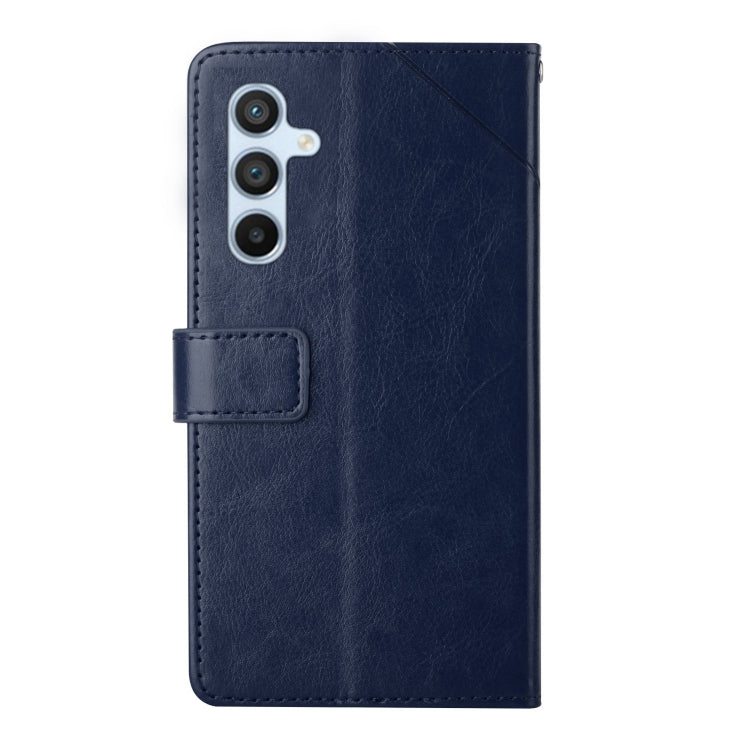 For Samsung Galaxy S25+ 5G Y-shaped Pattern Flip Leather Phone Case(Blue)