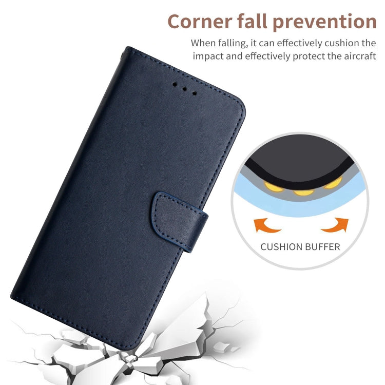 For Samsung Galaxy S24 FE HT02 Genuine Leather Fingerprint-proof Flip Phone Case(Blue)