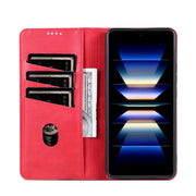 For Redmi Note 14 Pro+ 5G AZNS Magnetic Calf Texture Flip Leather Phone Case(Red)
