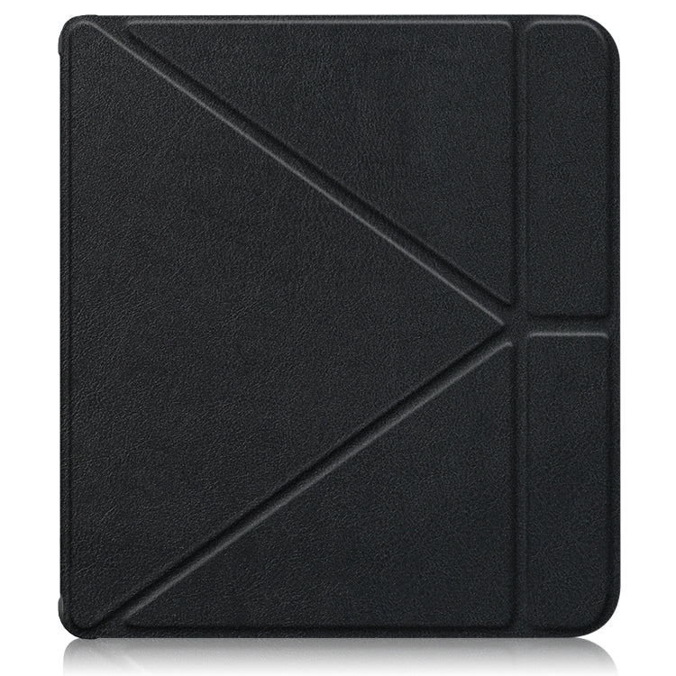 For Kobo Libra Colour 2024 Solid Color Deformation TPU Leather Smart Tablet Case(Black)