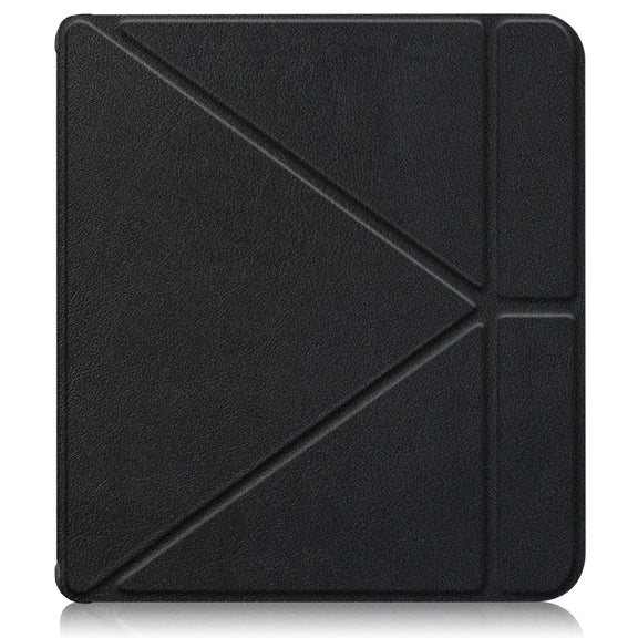 For Kobo Libra Colour 2024 Solid Color Deformation TPU Leather Smart Tablet Case(Black)