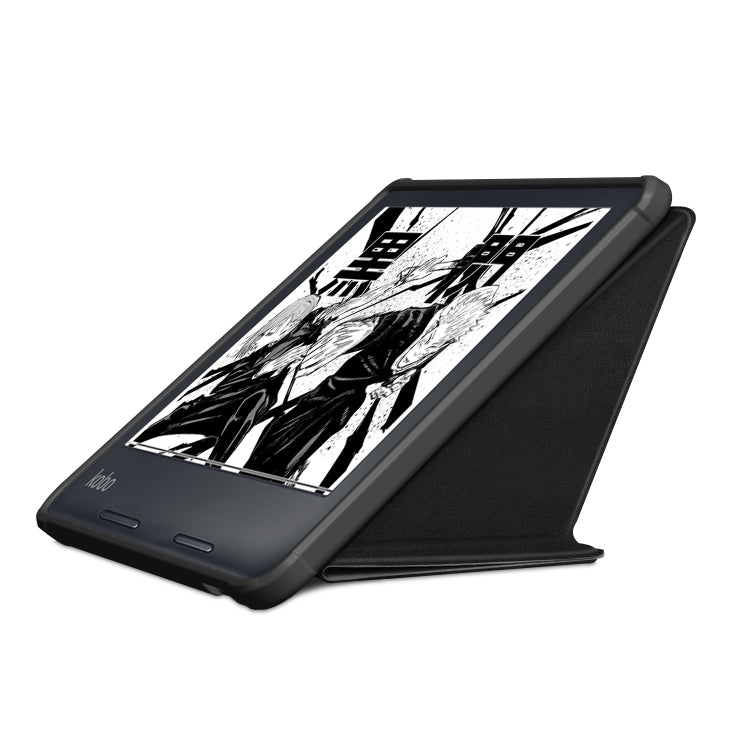 For Kobo Libra Colour 2024 Solid Color Deformation TPU Leather Smart Tablet Case(Black)