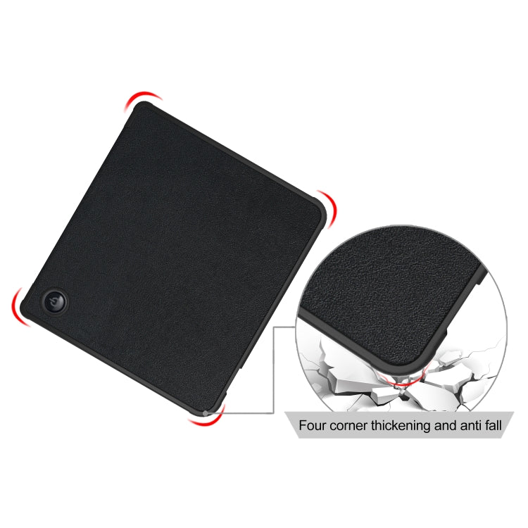 For Kobo Libra Colour 2024 Solid Color Deformation TPU Leather Smart Tablet Case(Black)