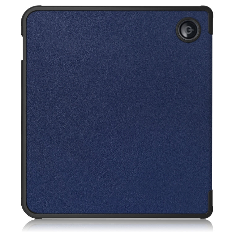 For Kobo Libra Colour 2024 Solid Color Deformation TPU Leather Smart Tablet Case(Dark Blue)