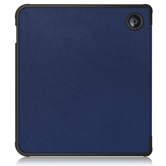 For Kobo Libra Colour 2024 Solid Color Deformation TPU Leather Smart Tablet Case(Dark Blue)