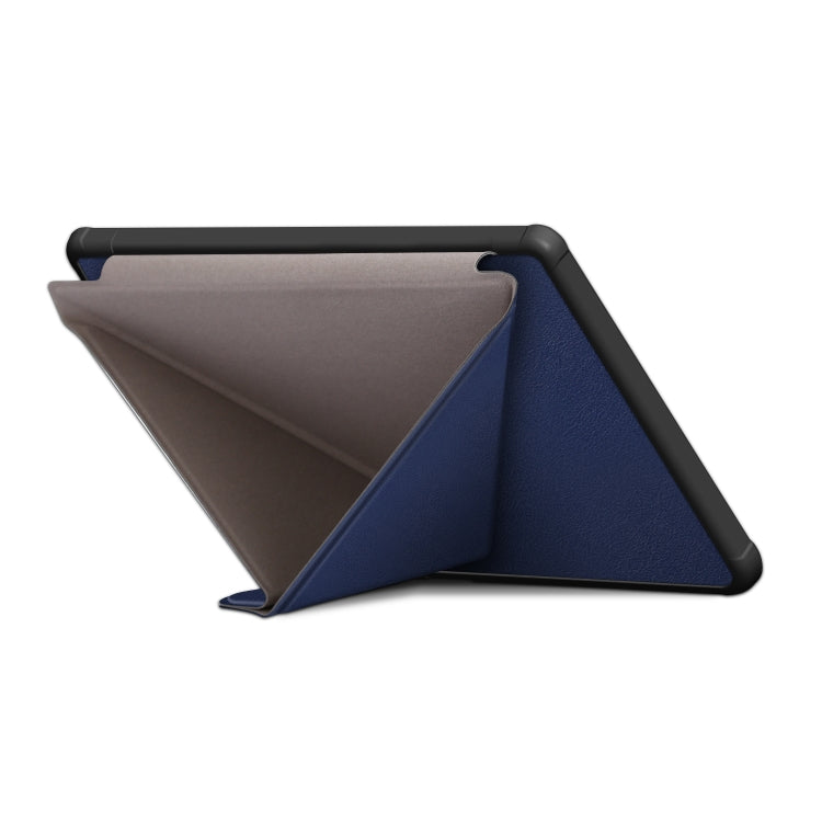 For Kobo Libra Colour 2024 Solid Color Deformation TPU Leather Smart Tablet Case(Dark Blue)