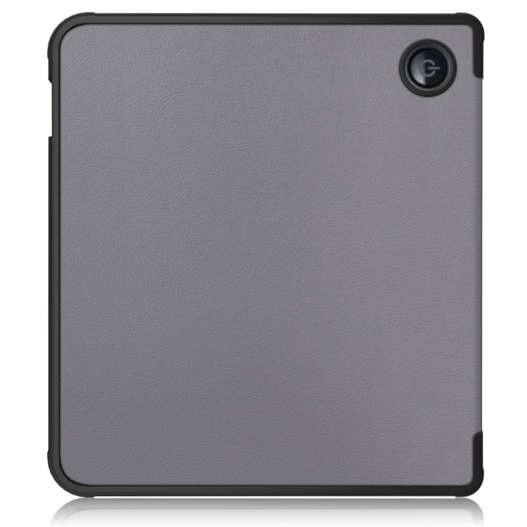 For Kobo Libra Colour 2024 Solid Color Deformation TPU Leather Smart Tablet Case(Grey)