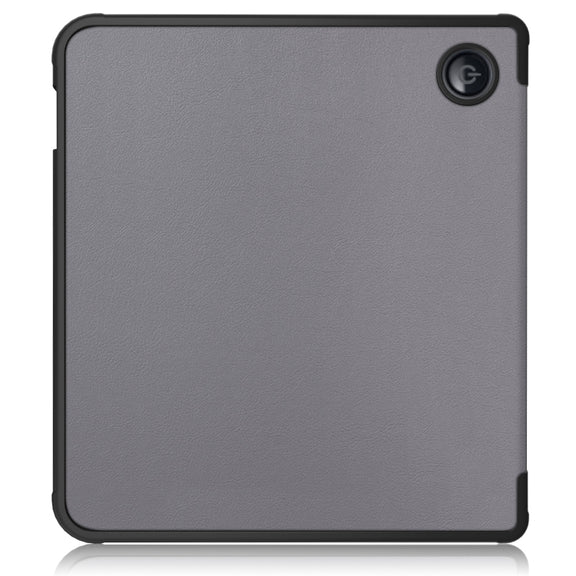 For Kobo Libra Colour 2024 Solid Color Deformation TPU Leather Smart Tablet Case(Grey)