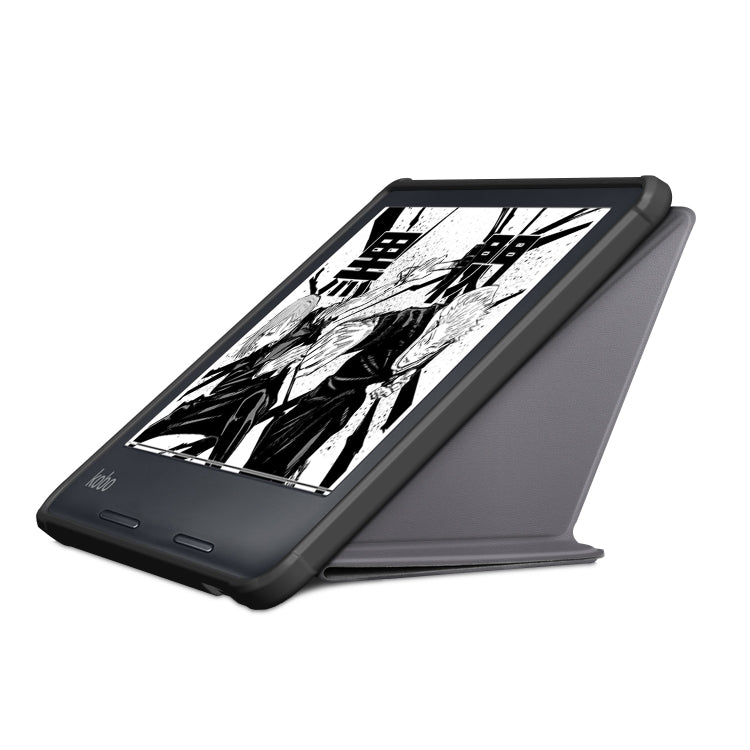 For Kobo Libra Colour 2024 Solid Color Deformation TPU Leather Smart Tablet Case(Grey)