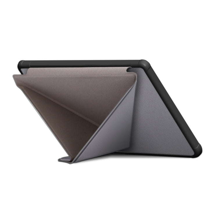 For Kobo Libra Colour 2024 Solid Color Deformation TPU Leather Smart Tablet Case(Grey)