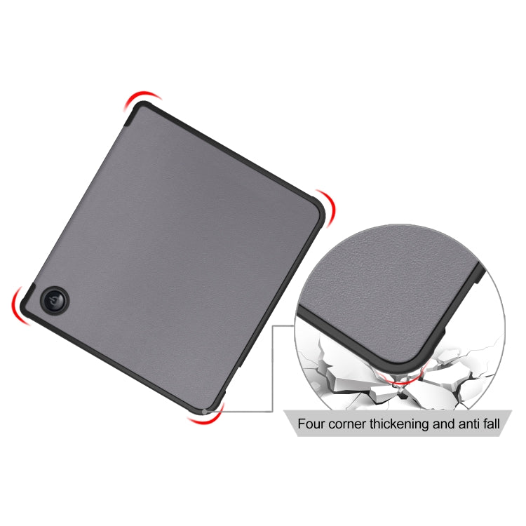 For Kobo Libra Colour 2024 Solid Color Deformation TPU Leather Smart Tablet Case(Grey)