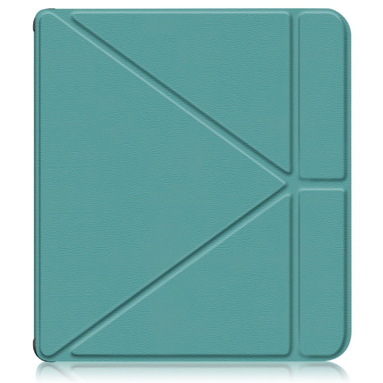 For Kobo Libra Colour 2024 Solid Color Deformation TPU Leather Smart Tablet Case(Green)