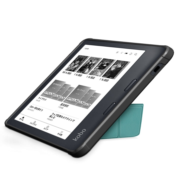 For Kobo Libra Colour 2024 Solid Color Deformation TPU Leather Smart Tablet Case(Green)