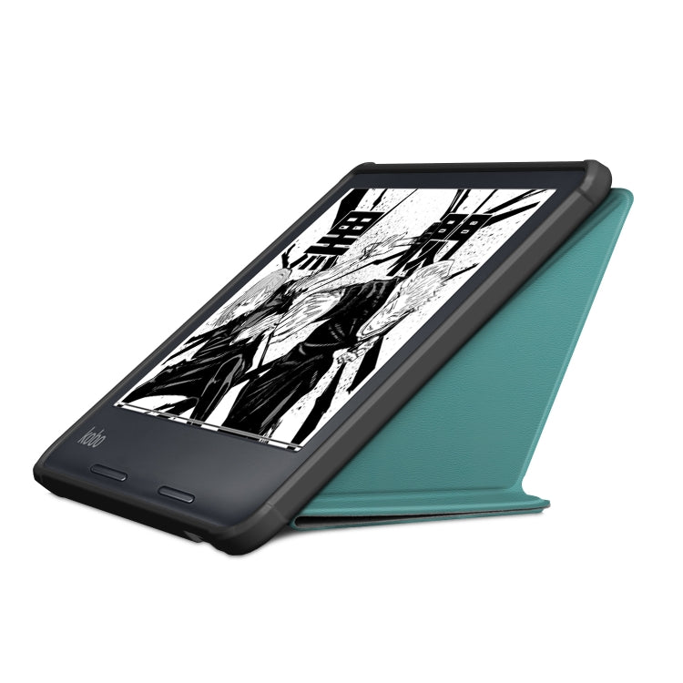 For Kobo Libra Colour 2024 Solid Color Deformation TPU Leather Smart Tablet Case(Green)