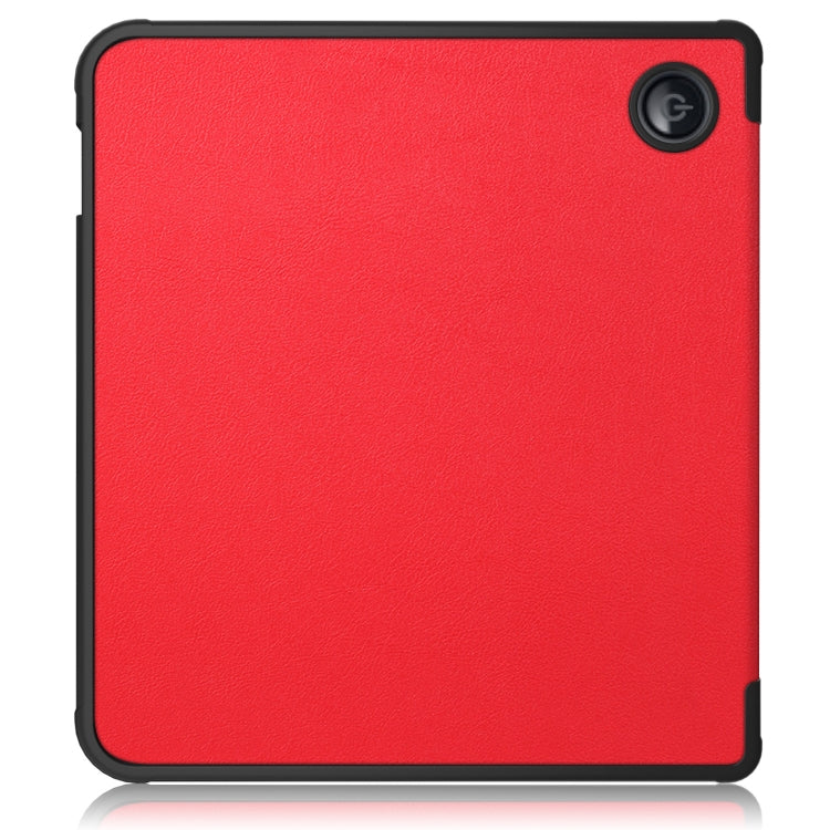 For Kobo Libra Colour 2024 Solid Color Deformation TPU Leather Smart Tablet Case(Red)