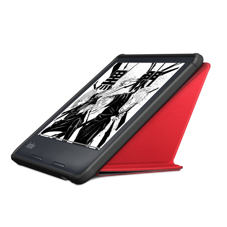 For Kobo Libra Colour 2024 Solid Color Deformation TPU Leather Smart Tablet Case(Red)