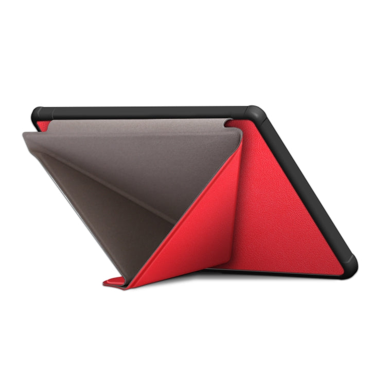For Kobo Libra Colour 2024 Solid Color Deformation TPU Leather Smart Tablet Case(Red)