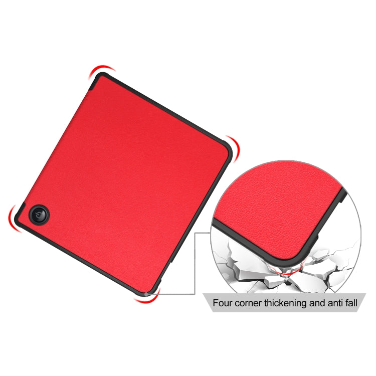 For Kobo Libra Colour 2024 Solid Color Deformation TPU Leather Smart Tablet Case(Red)