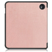For Kobo Libra Colour 2024 Solid Color Deformation TPU Leather Smart Tablet Case(Rose Gold)