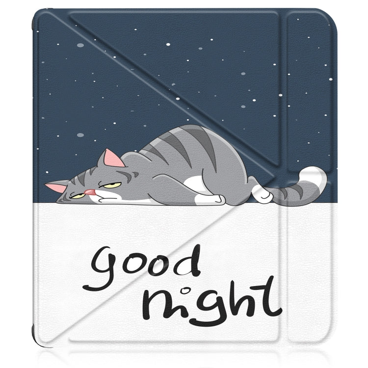 For Kobo Libra Colour 2024 Solid Color Deformation TPU Leather Smart Tablet Case(Lazy Cat)