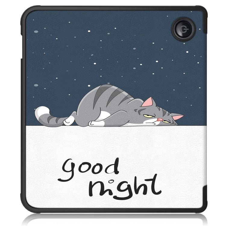 For Kobo Libra Colour 2024 Solid Color Deformation TPU Leather Smart Tablet Case(Lazy Cat)