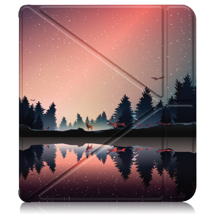 For Kobo Libra Colour 2024 Solid Color Deformation TPU Leather Smart Tablet Case(Sunset)