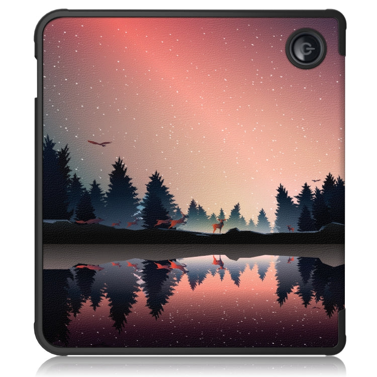 For Kobo Libra Colour 2024 Solid Color Deformation TPU Leather Smart Tablet Case(Sunset)