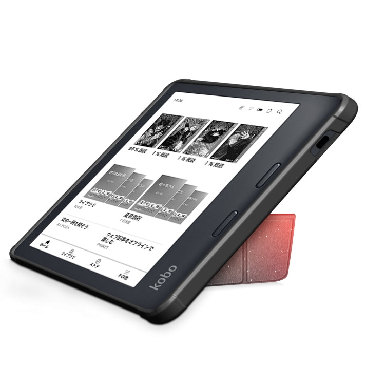 For Kobo Libra Colour 2024 Solid Color Deformation TPU Leather Smart Tablet Case(Sunset)