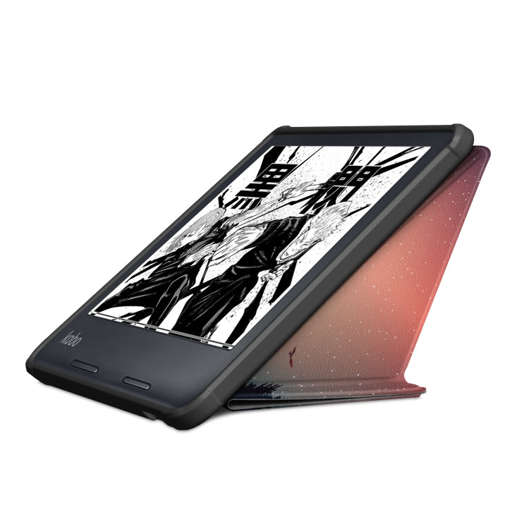 For Kobo Libra Colour 2024 Solid Color Deformation TPU Leather Smart Tablet Case(Sunset)